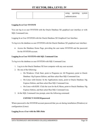 DBA, LEVEL III TTLM Monitoring and Administering Database.docx