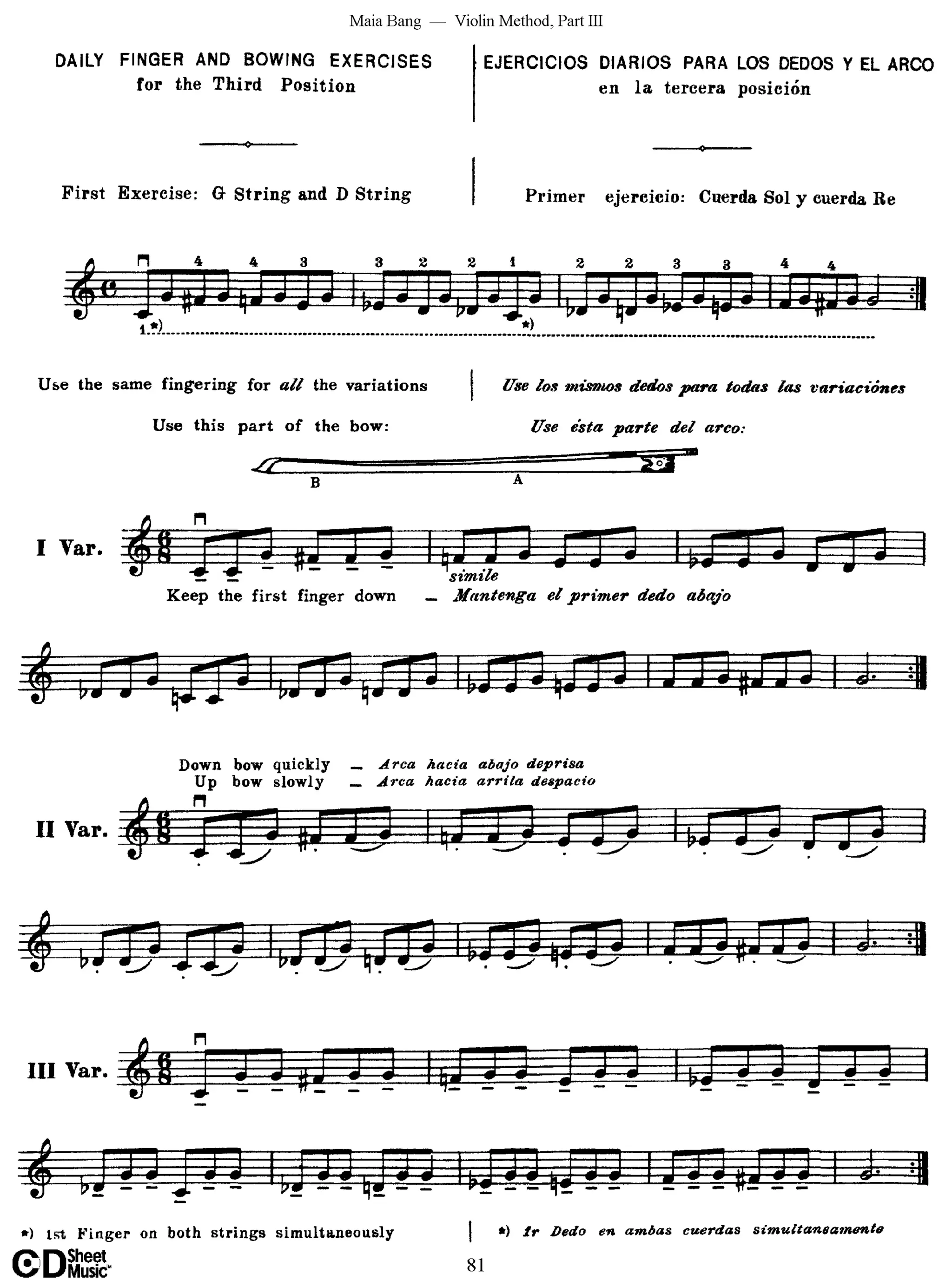 Método de Violino Maia Bang 3ª Posição