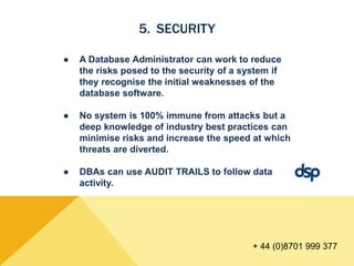 The Key Responsibilities of a Database Administrator | PPTX