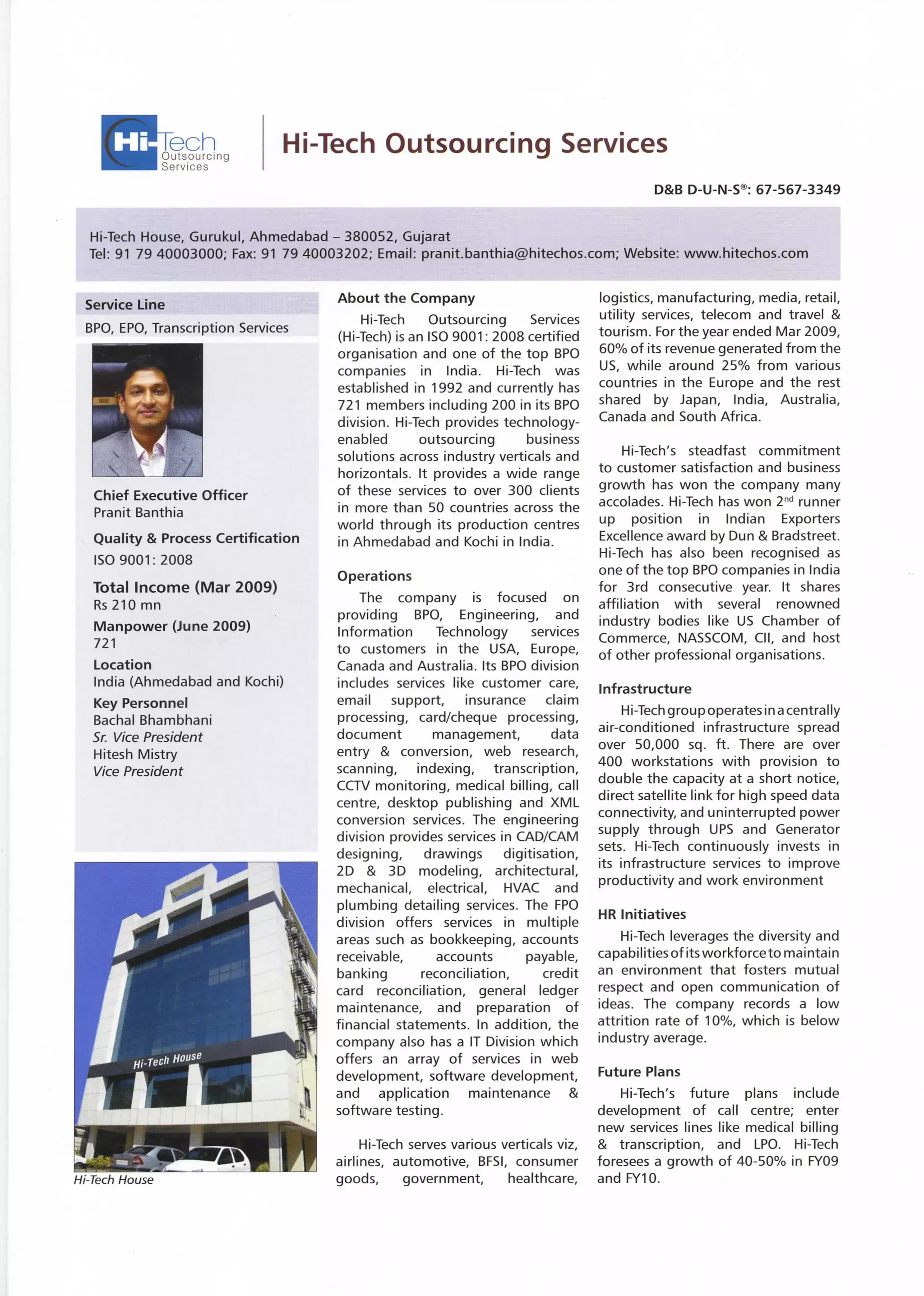 India's Top ITeS and BPO Companies 2009 | PDF