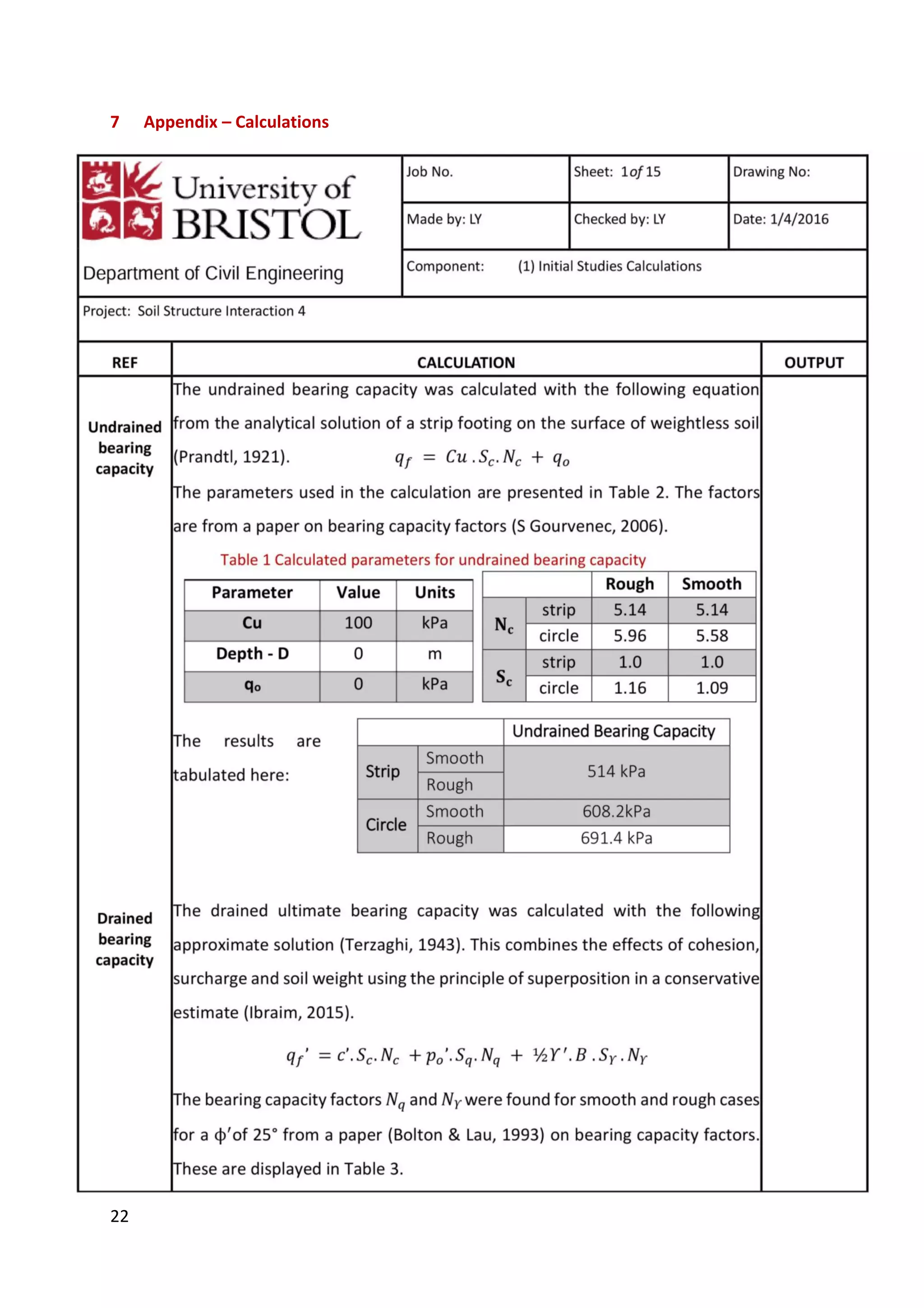 22
7 Appendix – Calculations
 