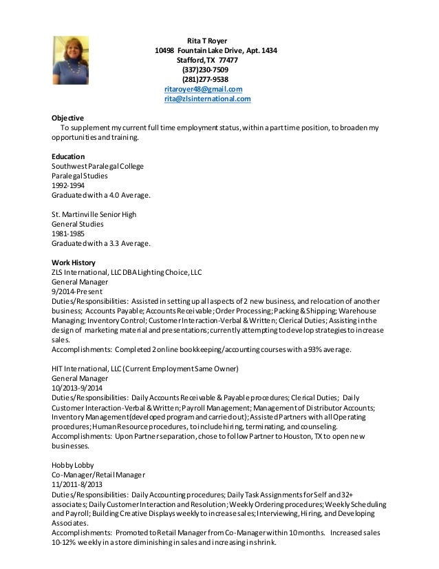 resume t