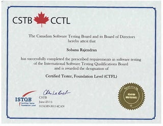 CSTB - Certificate