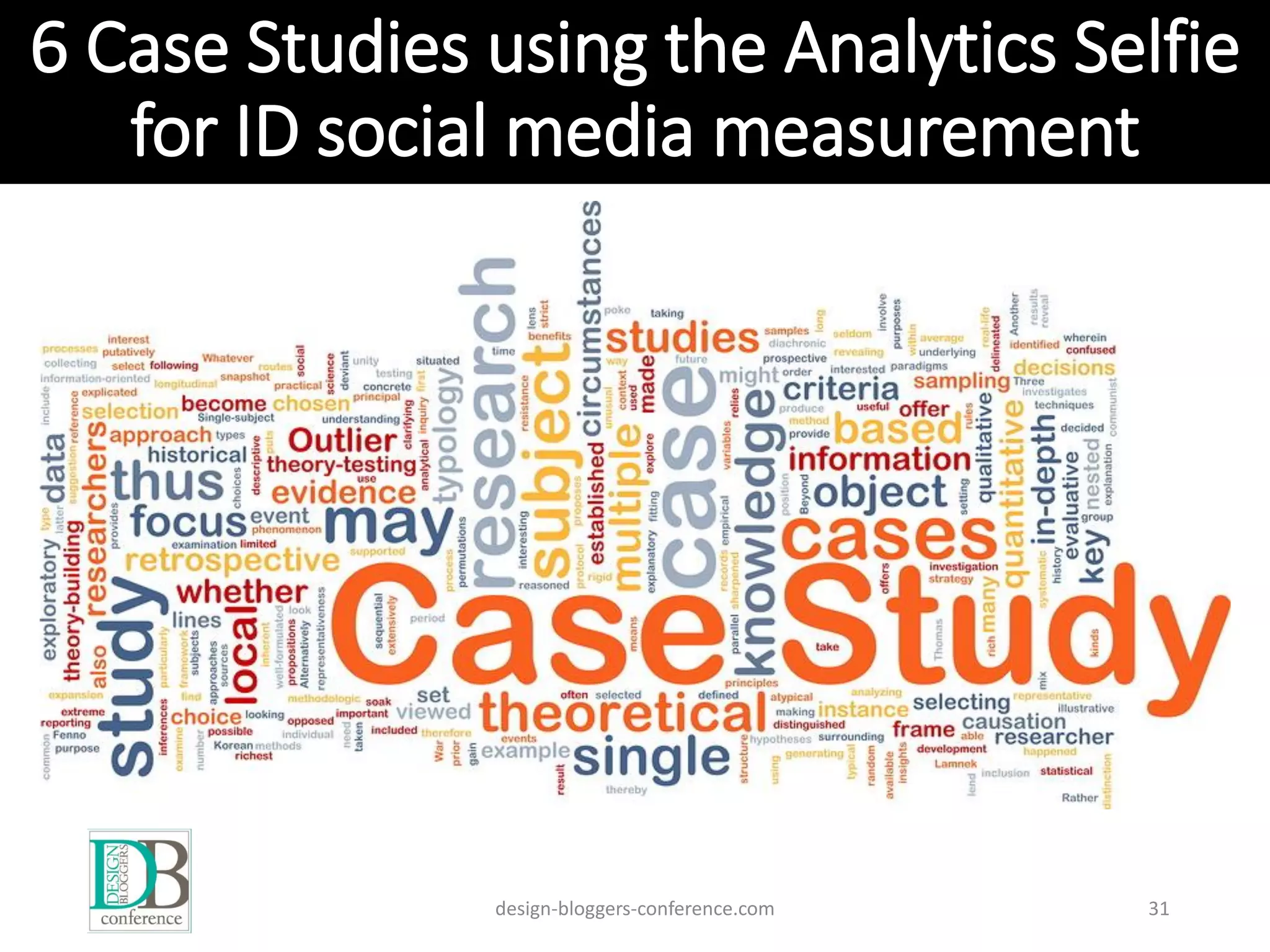 6 Case Studies using the Analytics Selfie
for ID social media measurement
design-bloggers-conference.com 31
 