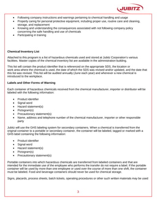 Hazard Communication Program | DOC