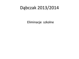 Dąbczak 2013/2014
Eliminacje szkolne
 