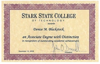 Associate Degree with Distinction