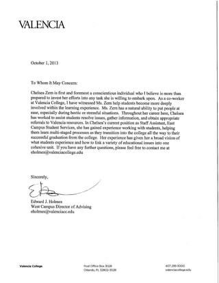 Letter of Rec - Ed - Generic  10-2013