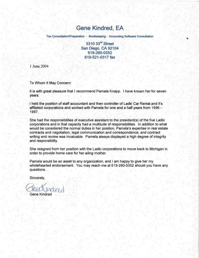ladki letter of recommendation bookkeeper letter of recommendation