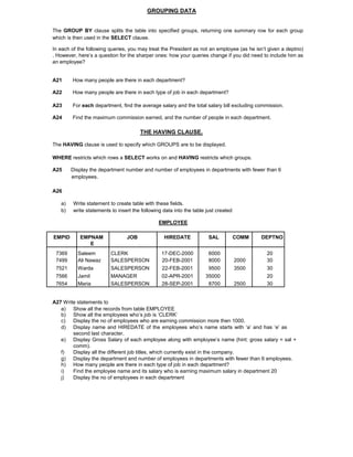 SQL BASIC QUERIES | PDF