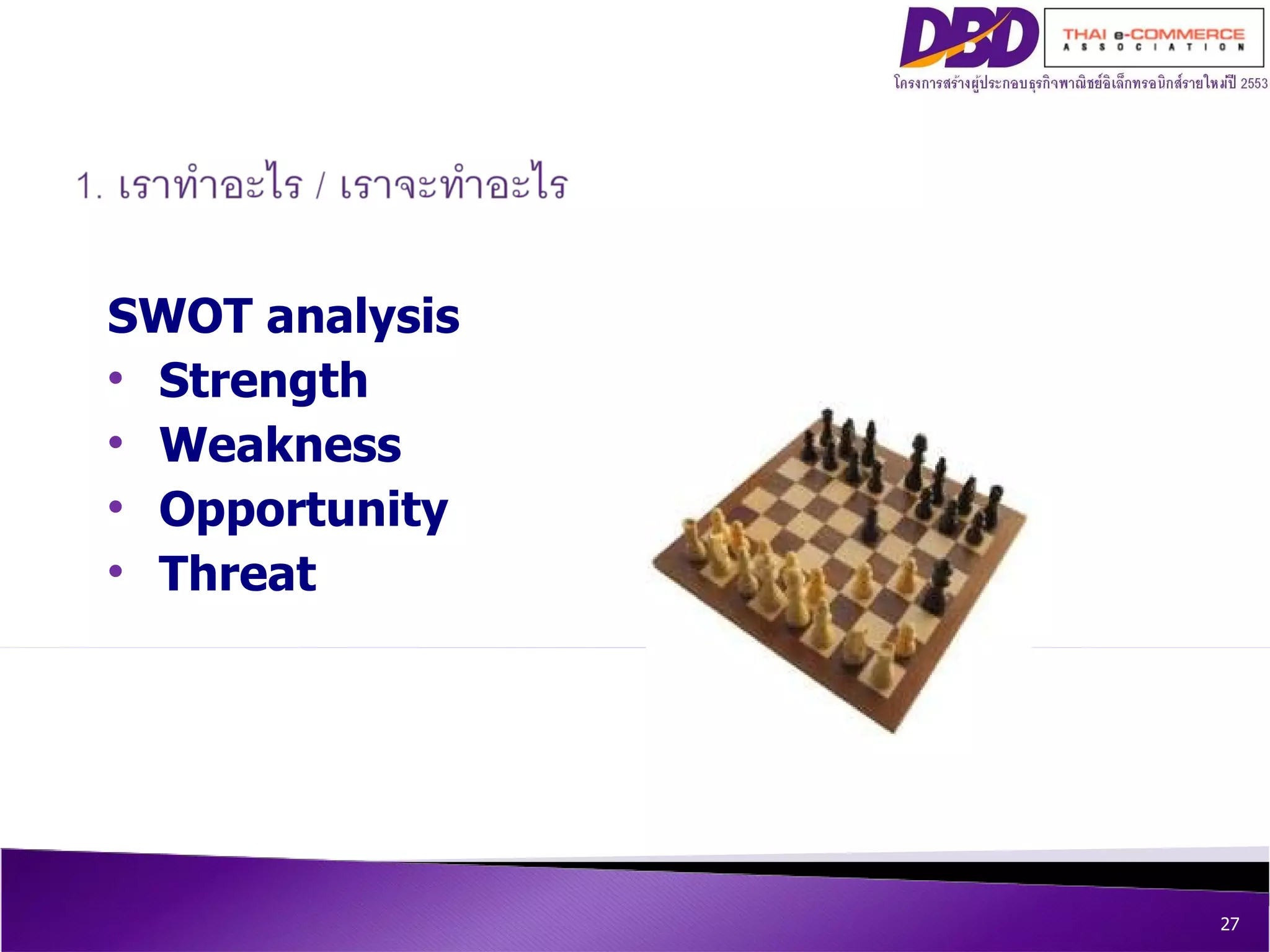 SWOT analysis Strength Weakness Opportunity Threat 