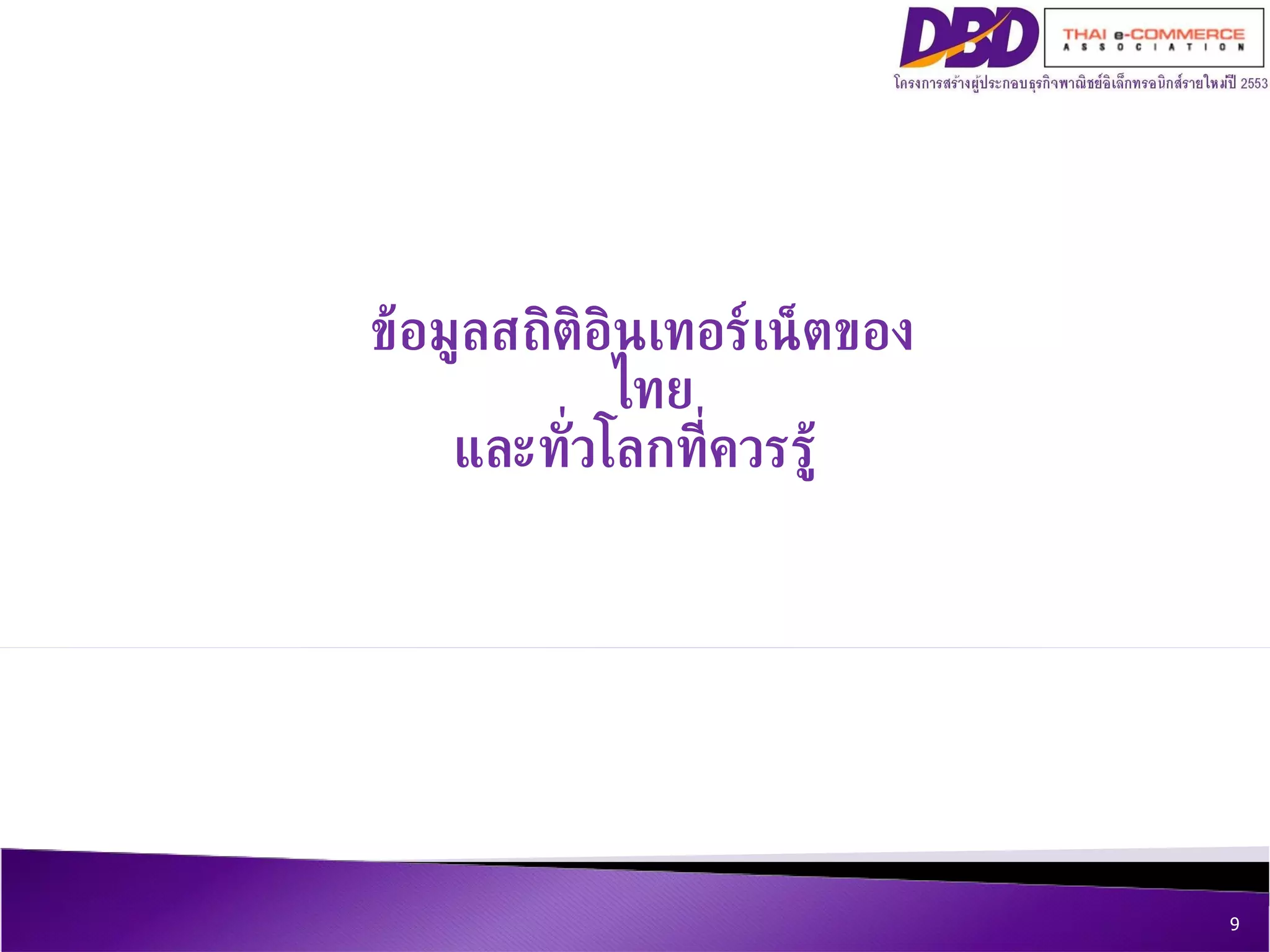 ข้อมูลสถิติอินเทอร์เน็ตของไทย  และทั่วโลกที่ควรรู้  
