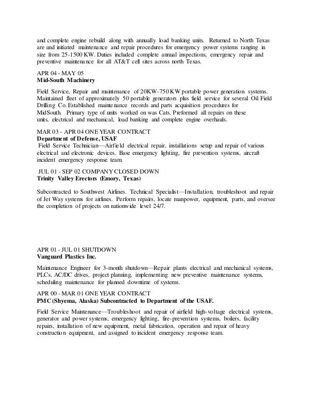 fleet engineer resume