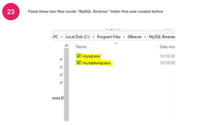 23 Paste these two files inside “MySQL Binaries” folder that was created before
 