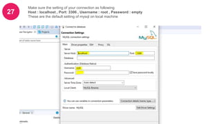 27
Make sure the setting of your connection as following
Host : localhost , Port: 3306 , Username : root , Password : empty
These are the default setting of mysql on local machine
 