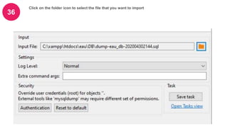 36
Click on the folder icon to select the file that you want to import
 