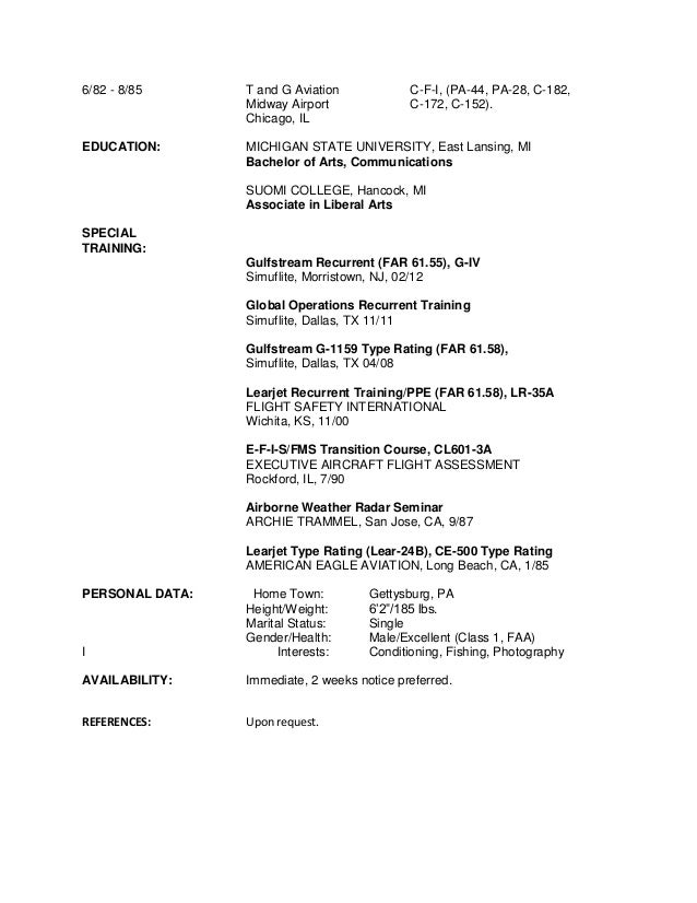 pilot resume