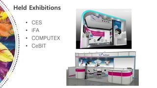 Held Exhibitions
• CES
• iFA
• COMPUTEX
• CeBIT
 