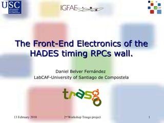 The Front-End Electronics of the HADES timing RPCs wall. Daniel Belver Fernández  LabCAF-University of Santiago de Compostela 