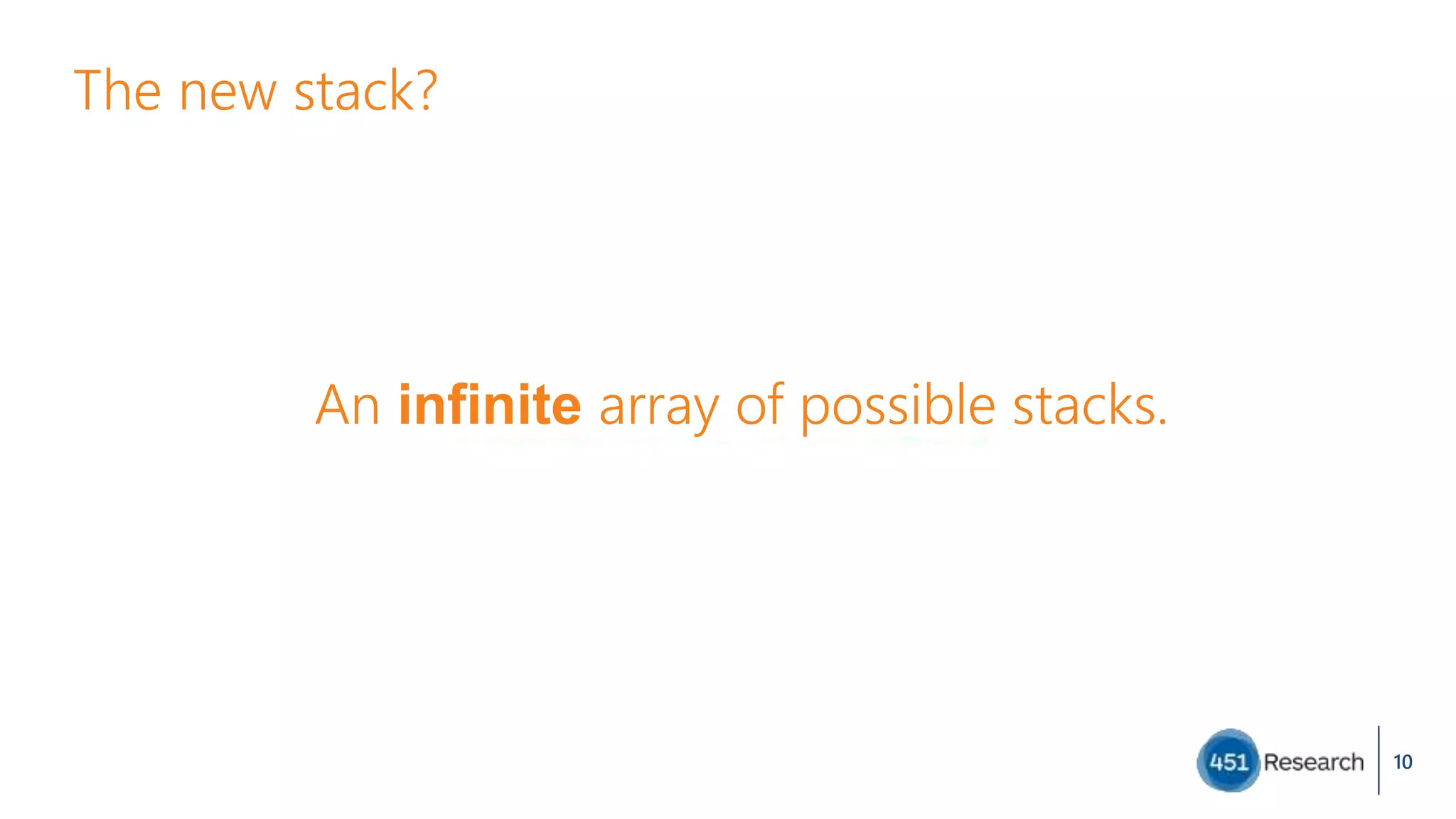 The new stack?
10
An infinite array of possible stacks.
 