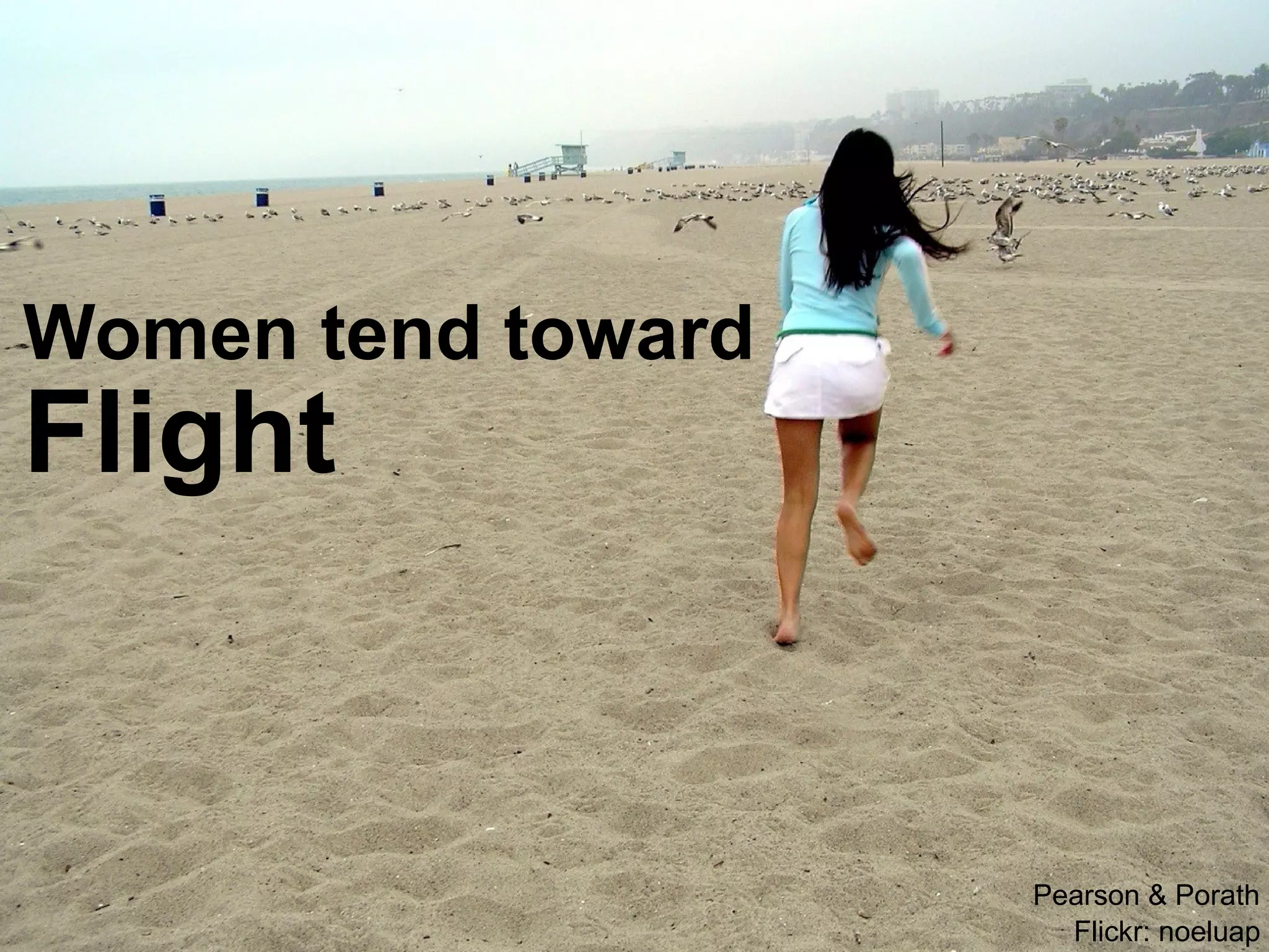 Flight
Flickr: noeluap
Women tend toward
Pearson & Porath
 