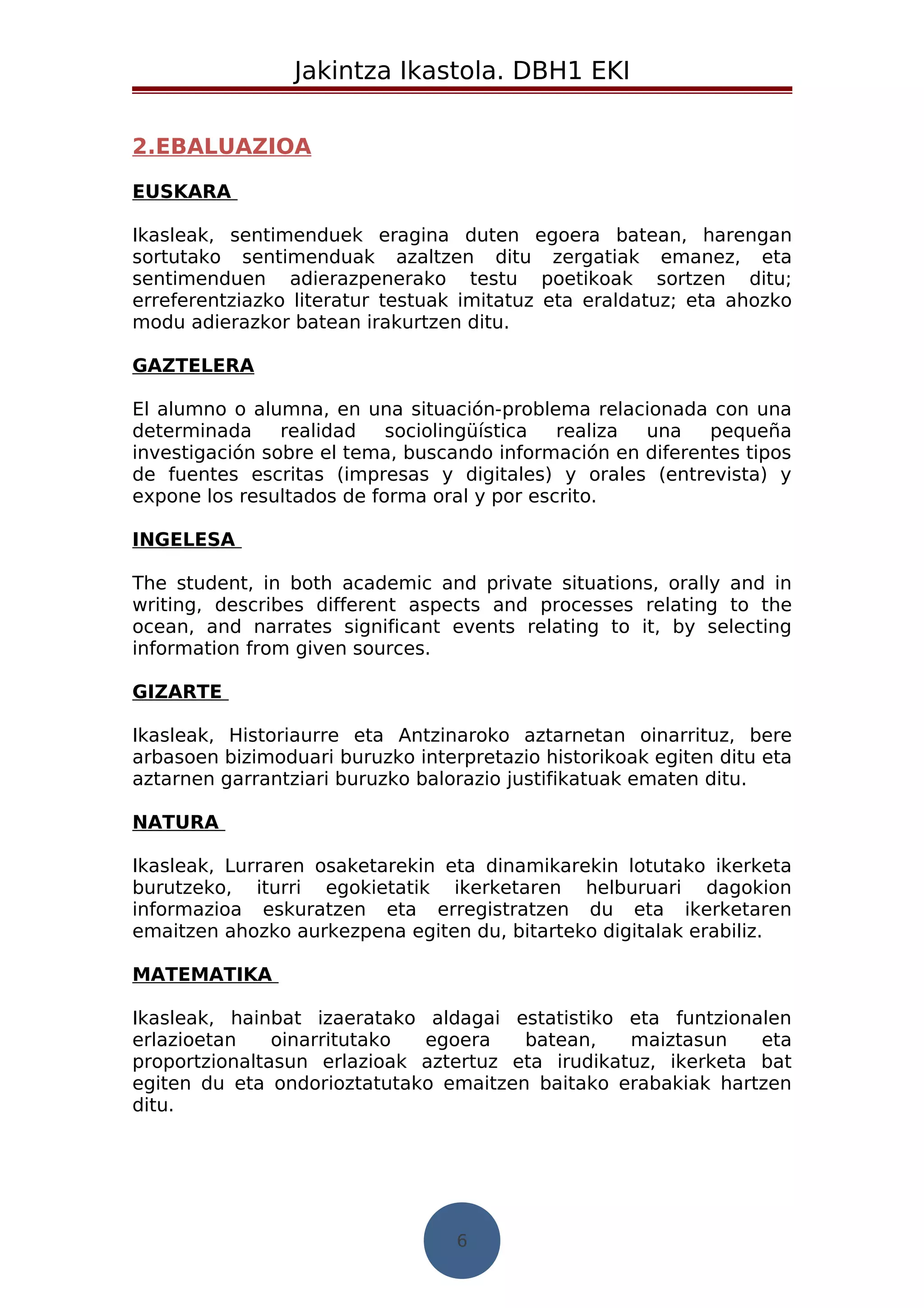DBH1 EKI konpetentziak | PDF