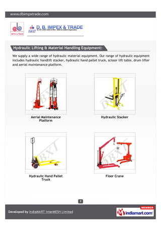 D.B. IMPEX & TRADE
17, VIDYASAGAR ROAD, RABINDRANAGAR, DUM DUM CANTONMENT, KOLKATA – 700065
E-mail – dbit0235@gmail.com, Ph – 033 2566 0235, Website – www.dbimpxtrade.com
OUR MAJOUR CLIENTS:
 