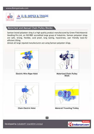 D.B. IMPEX & TRADE
17, VIDYASAGAR ROAD, RABINDRANAGAR, DUM DUM CANTONMENT, KOLKATA – 700065
E-mail – dbit0235@gmail.com, Ph – 033 2566 0235, Website – www.dbimpxtrade.com
A BRIEF LIST OF OUR PRESTIGIOUS CLIENTS
1 BHARAT EARTH MOVERS LIMITED. 17 ISRO
2 BHEL 18 IISCO
3 BHABHA ATOMIC 19 RSP
4 BALCO 20 JINDAL
5 BOKARO STEEL 21 L&T
6 BOKARO POWER 22 MECON
7 BRAHMAPUTRA CRACKER 23 METAL AND STEEL FACTORY
8 DEPERTMENT OF ATOMIC ENERGY 24 MAHANADI COAL FIELDS LIMITED
9 GRSE 25 NTPC
10 GAIL 26 NALCO
11 HINDALCO 27 NPCIL
12 HAL 28 TATA STEEL LIMITED
13 INDIAN RAILWAY 29 TRF
14 INDIAN AIRFORCE 30 UCIL
15 INDIAN DEFENCE 31 WBPDCL
16 IOCL 32 MTRDC
 