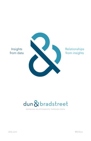 dnb.com @dnbus
Insights
from data
Relationships
from insights
GROWING RELATIONSHIPS THROUGH DATA
 