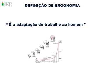 DEFINIÇÃO DE ERGONOMIA




“ É a adaptação do trabalho ao homem ”
 