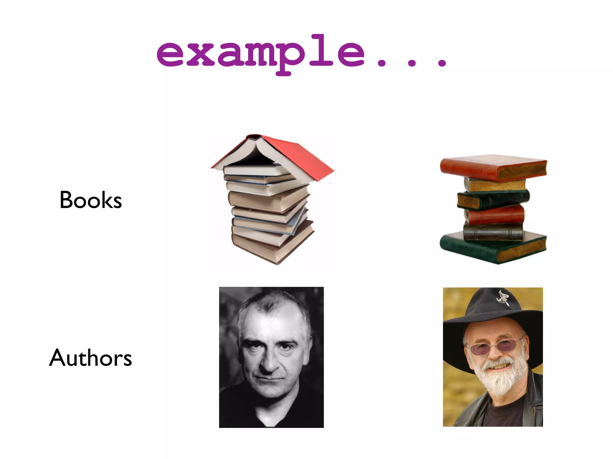 example...

Books




Authors
 