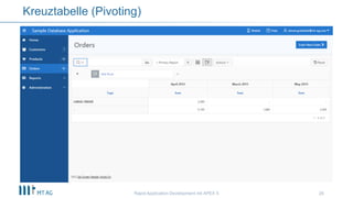 26
Kreuztabelle (Pivoting)
Rapid Application Development mit APEX 5
 