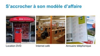 S’accrocher à son modèle d’affaire
Location DVD Internet café Annuaire téléphonique
 