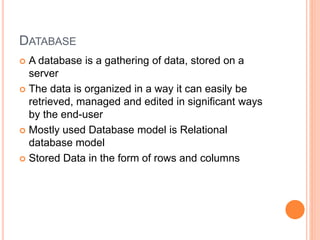 DATABASE INTRODUCTION | PPT
