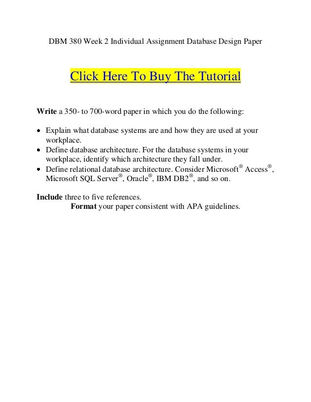 Individual database design paper essay 03 picture