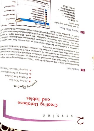 Help
and
Support
Default
Programs
Devices
and
rinters
Control
Panel
Network
A
Creating
Table
with
Table
Opening
an
Existing
se
A
Creating
Base
Database
AA
Starting
OOo
Base
Back
OpenOffice
OpenOffice
Writer
OpenOffice
Math
OpenOffice
Impress
OpenOffice
Draw
OpenOffice
Calc a
OpenOffice
Base
OpenOffice
4.1.1
ones.
In
this
session,
you
are
going
to
practically
learn
abouta
relational
GUI
base.
management
systems
are
available
today,
out
of
which
relational
databases
are
the
most
previous
chapter
that
data
is
compiled
in
the
form
of
tables
containi8
records
and
s,
0
store
and
process
data
effectively,
databases
are
used.
Different
types
of
A
database
is
a
collection
of
data
that
can
be
used
as
information.
You
have
earnt
in
t
Leathing
Objectives
[see
Fig.
2.1(a)).
OpenOffice
Base
OpenOffice
folder
’
All
Programs
’
Start
button
’
()
Chck
on
To
start
BASE,
you
may
follow these
steps:
once
it
is
put
intoa
framework
or
structure
that
provides
Context.
In
both
these
cases,
the
measure
a
temperature,
or
barcodes
can
be
scanned
at
a
till.
This
data
becomes
t
information.
Computer
input
devices
often
collect
data
automatically.
Sensors
can
understand
it.
Data
must
have
some
kind
of
headings
Or
structure
around
it
to
context
and
meaning
to
the
data.
This
gives
it
meaning
so
that
le
and
TablesCreating
Database
2.2
Starting
OOo
Base
is
part
of
OpenOffice
Suite-
BASF
will
be
read
intoa
database
for
processing.
Information
adds
Introduction
Se
S
SI
0
n
2.1
2
 