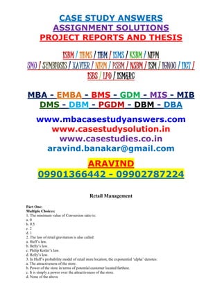 Dbm iibm case study solutions & multiple answers 1 | DOCX