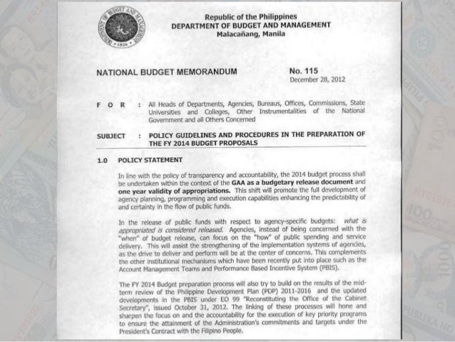 dbm issuances 2012 operating expenses budget
