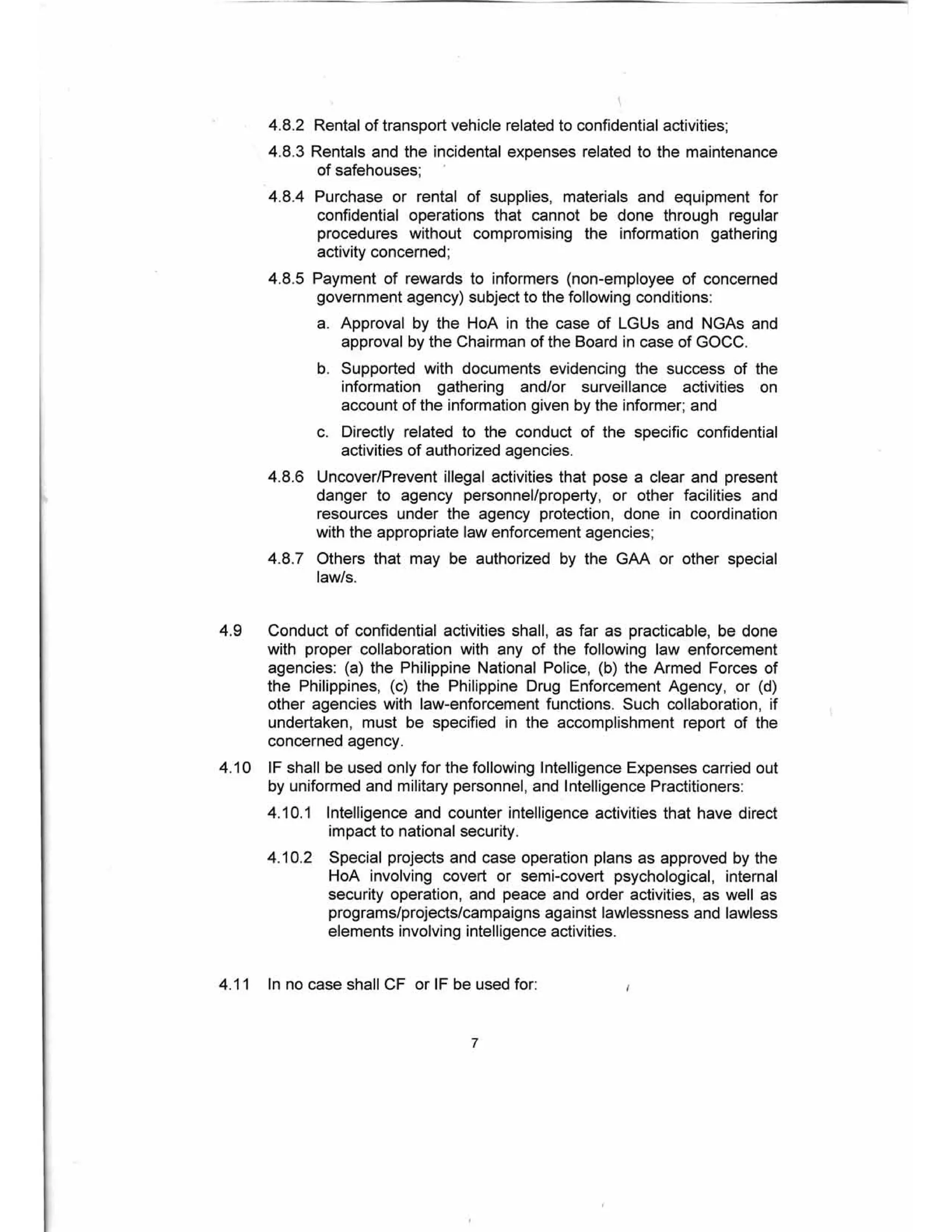GUIDELINES ON THE ENTITLEMENT, RELEASE, USE, REPORTING AND AUDIT OF CONFIDENTIAL AND/OR INTELLIGENCE FUNDS