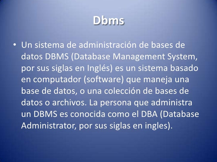 Dbms
