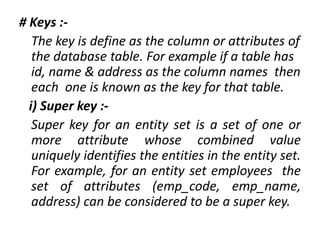Key Atttribute In Dbms Example Dbms Useful PPT | PPTX