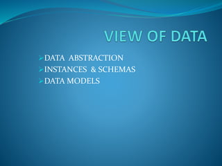 View of data DBMS | PPTX