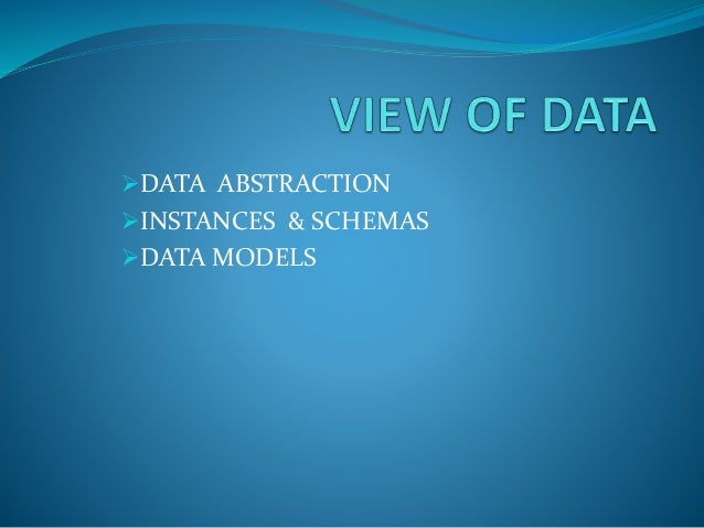 View of data DBMS