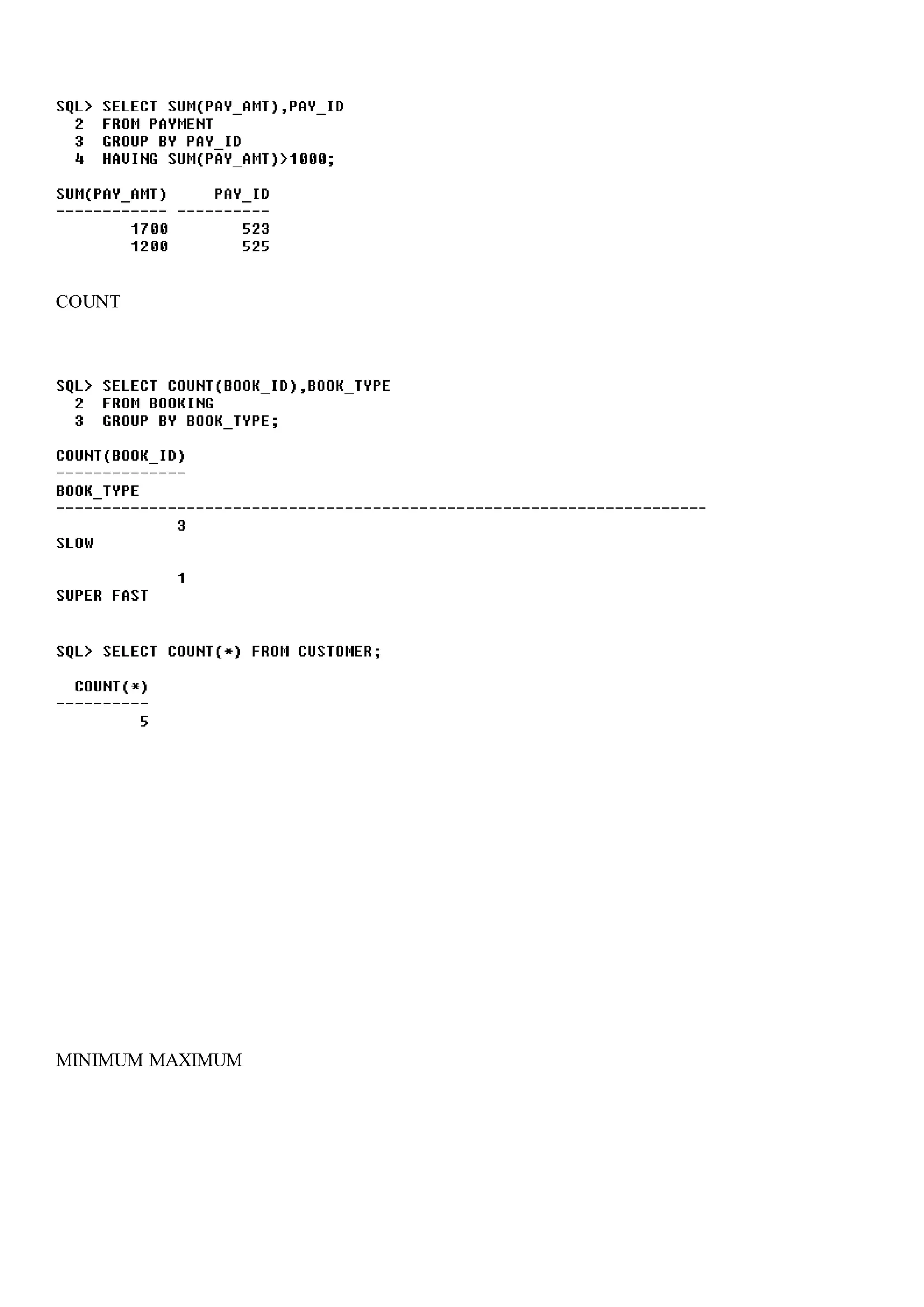 COUNT
MINIMUM MAXIMUM
 