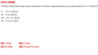 GATE (2008)
(A) I only (B) II only
(C) III only (D) III and IV only
 