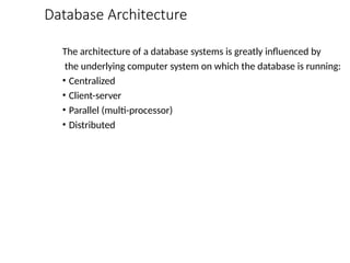 The Need for Databases Data Models Relational Databases Database Design ...