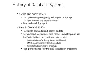 The Need for Databases Data Models Relational Databases Database Design ...
