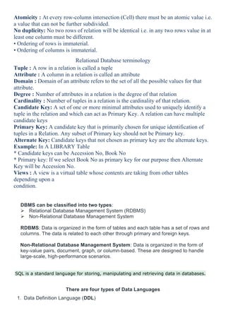 Comprehensive Overview of Database Management Systems and SQL ...