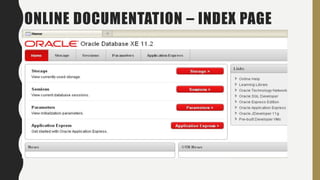 ONLINE DOCUMENTATION – INDEX PAGE
 