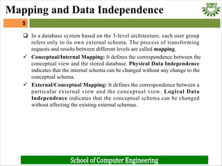 Dbms 3: 3 Schema Architecture | PDF